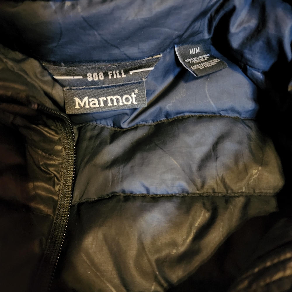 Marmot 800 fill puffer jacket coat sz medium